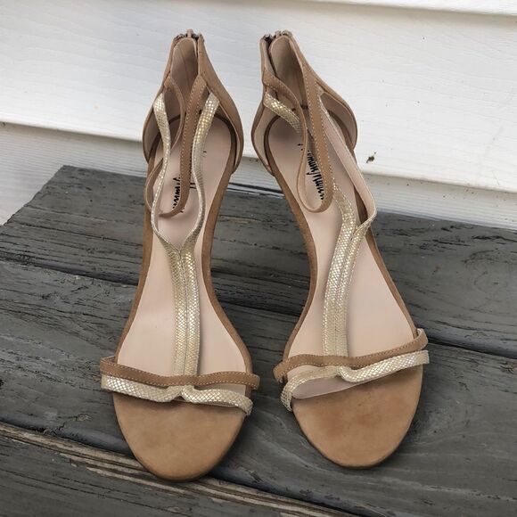 Neiman Marcus Suede Strap Herls - Picture 1 of 6